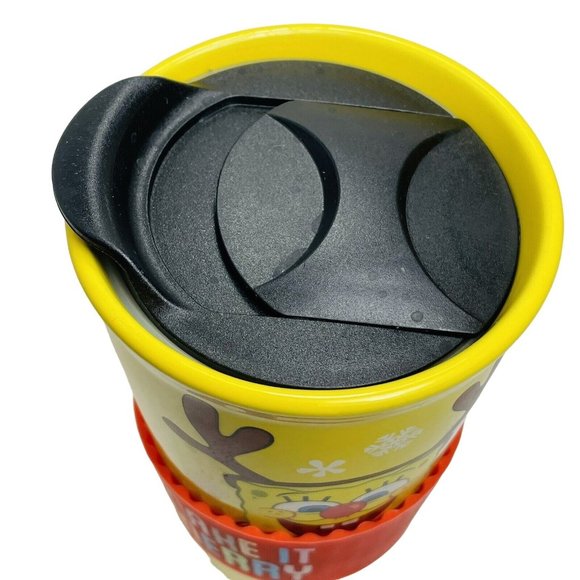 Spongebob Squarepants Travel Cup Silicone Sleeve Stephen Hillenburg 16oz Holiday - Picture 14 of 16